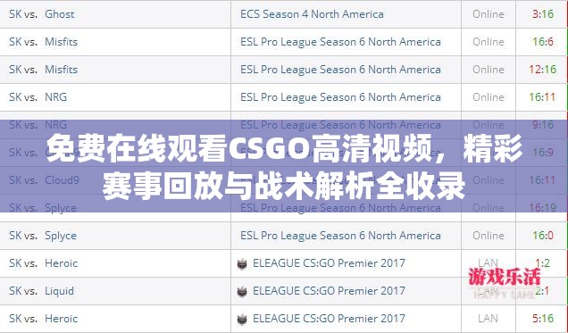 免費在線觀看CSGO高清視頻，精彩賽事回放與戰(zhàn)術(shù)解析全收錄