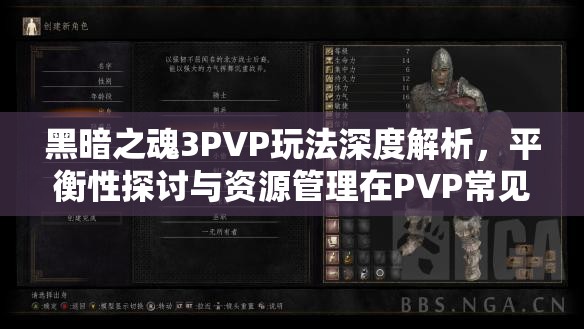 黑暗之魂3PVP玩法深度解析，平衡性探討與資源管理在PVP常見問題解答中的重要性