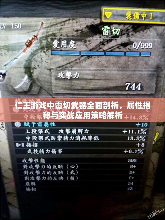 仁王游戲中雷切武器全面剖析，屬性揭秘與實(shí)戰(zhàn)應(yīng)用策略解析