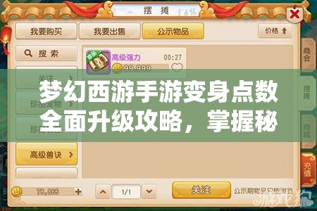 夢(mèng)幻西游手游變身點(diǎn)數(shù)全面升級(jí)攻略，掌握秘籍，實(shí)現(xiàn)戰(zhàn)力快速飆升技巧