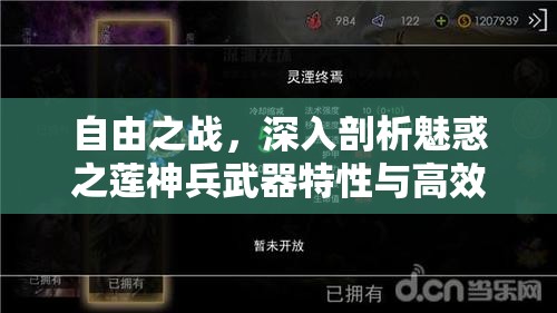 自由之戰(zhàn)，深入剖析魅惑之蓮神兵武器特性與高效資源管理策略