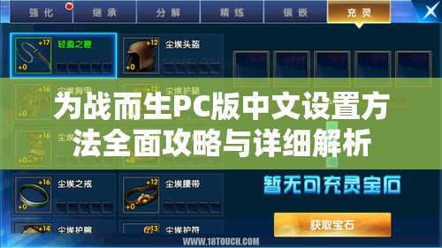 為戰(zhàn)而生PC版中文設(shè)置方法全面攻略與詳細解析