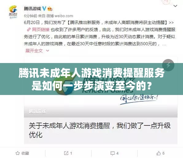 騰訊未成年人游戲消費提醒服務(wù)是如何一步步演變至今的？