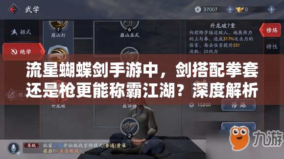 流星蝴蝶劍手游中，劍搭配拳套還是槍更能稱霸江湖？深度解析揭秘！