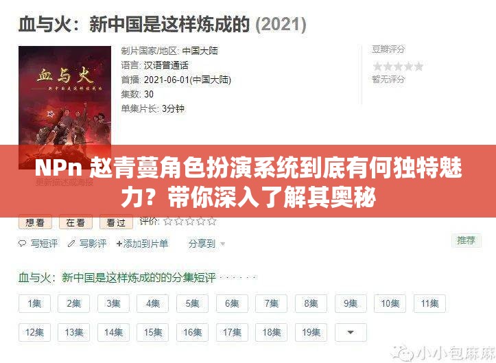NPn 趙青蔓角色扮演系統(tǒng)到底有何獨(dú)特魅力？帶你深入了解其奧秘