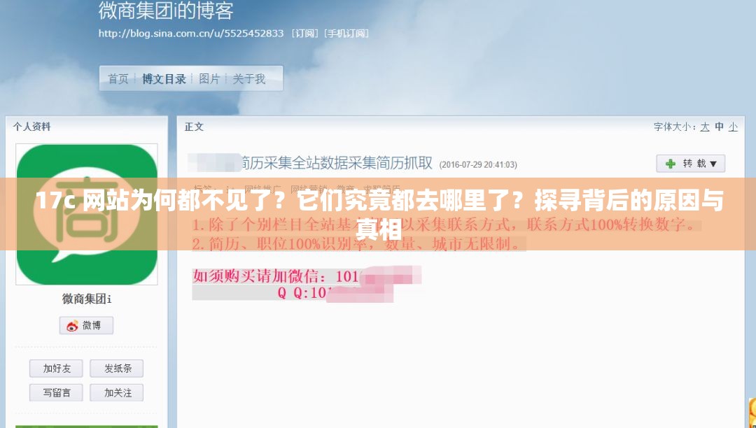 17c 網(wǎng)站為何都不見了？它們究竟都去哪里了？探尋背后的原因與真相