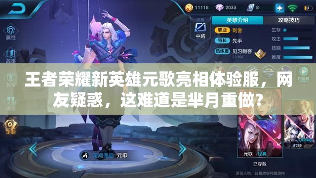 王者榮耀新英雄元歌亮相體驗服，網(wǎng)友疑惑，這難道是羋月重做？