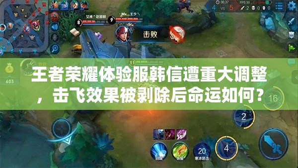 王者榮耀體驗(yàn)服韓信遭重大調(diào)整，擊飛效果被剝除后命運(yùn)如何？