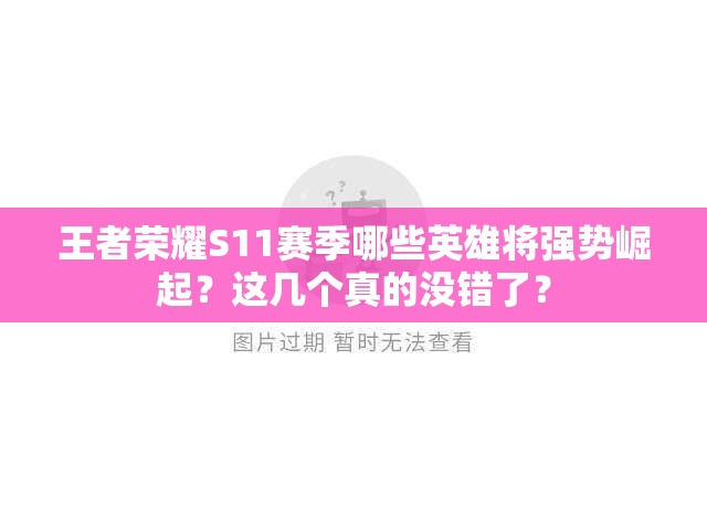 王者榮耀S11賽季哪些英雄將強(qiáng)勢(shì)崛起？這幾個(gè)真的沒錯(cuò)了？