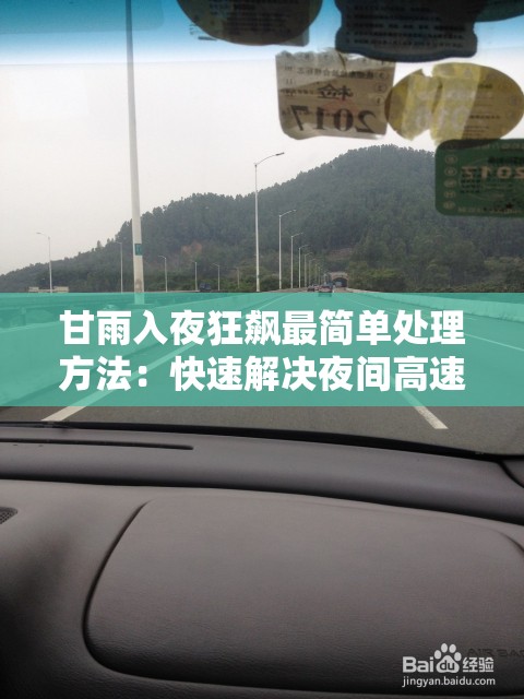 甘雨入夜狂飆最簡單處理方法：快速解決夜間高速行駛問題的實(shí)用指南