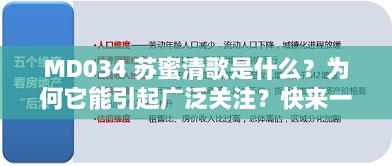 MD034 蘇蜜清歌是什么？為何它能引起廣泛關(guān)注？快來一探究竟
