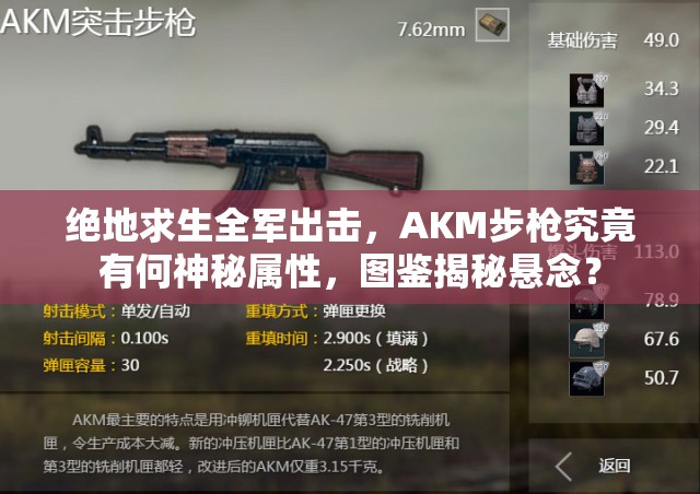 絕地求生全軍出擊，AKM步槍究竟有何神秘屬性，圖鑒揭秘懸念？