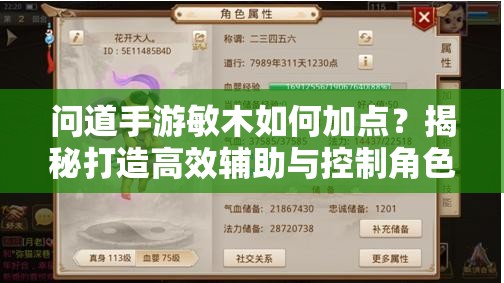 問(wèn)道手游敏木如何加點(diǎn)？揭秘打造高效輔助與控制角色的秘訣