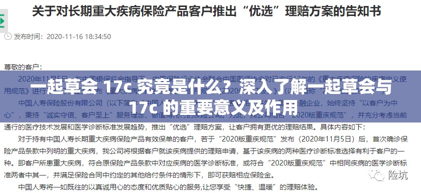 一起草會 17c 究竟是什么？深入了解一起草會與 17c 的重要意義及作用
