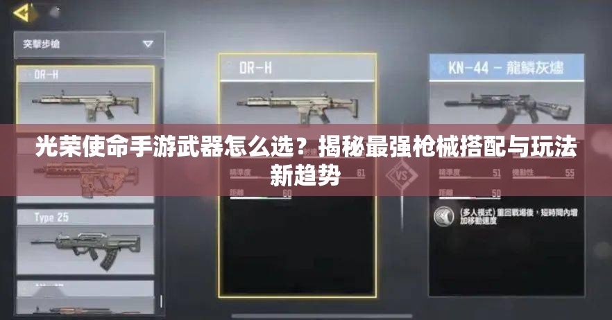 光榮使命手游武器怎么選？揭秘最強(qiáng)槍械搭配與玩法新趨勢