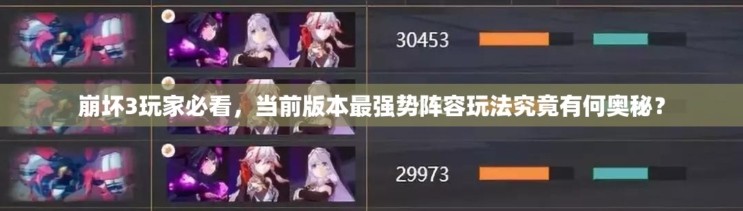 崩壞3玩家必看，當前版本最強勢陣容玩法究竟有何奧秘？
