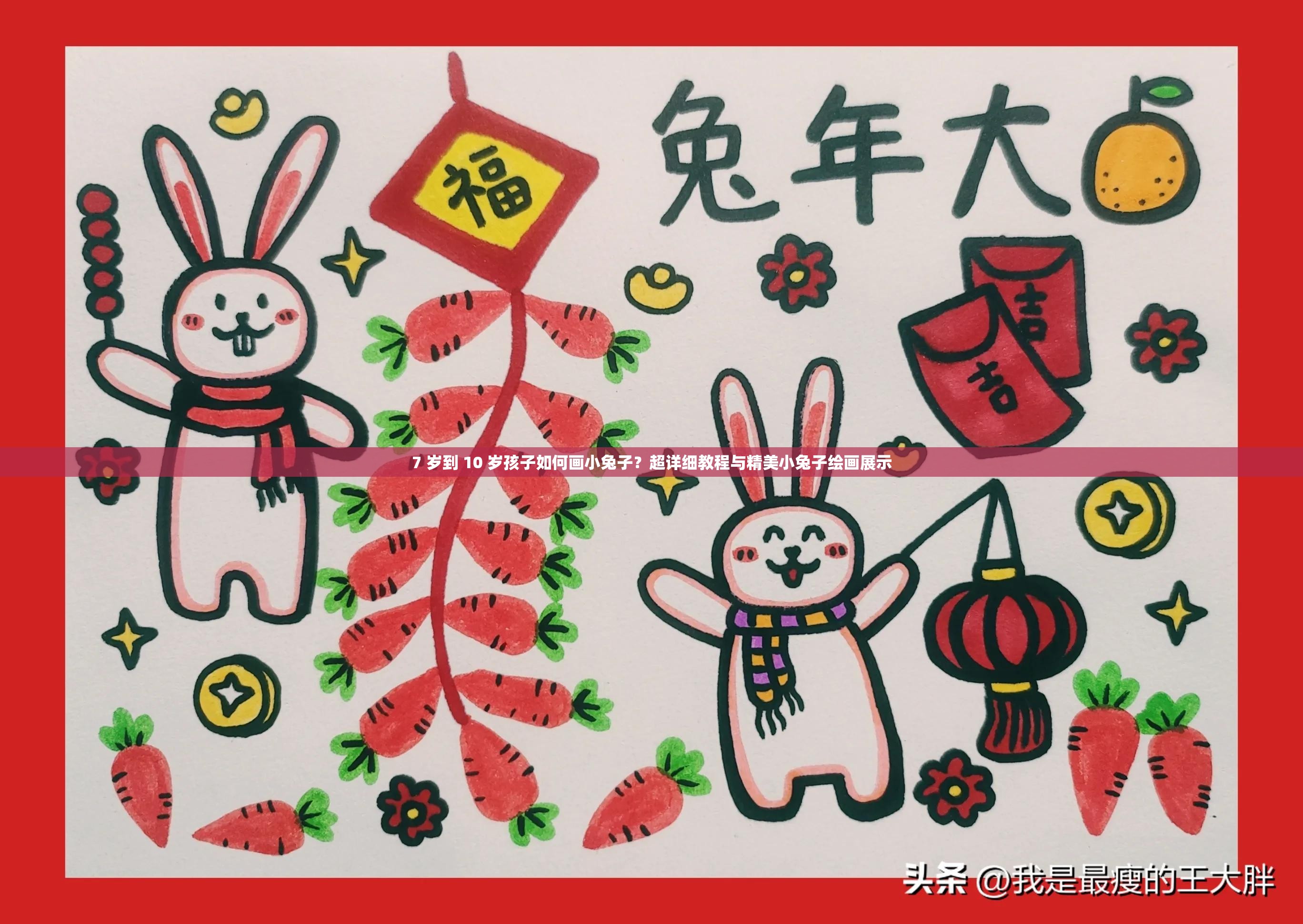 7 歲到 10 歲孩子如何畫小兔子？超詳細教程與精美小兔子繪畫展示