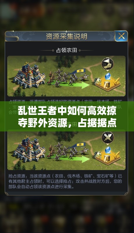 亂世王者中如何高效掠奪野外資源，占據(jù)據(jù)點(diǎn)并成功征集糧食？