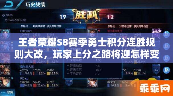 王者榮耀S8賽季勇士積分連勝規(guī)則大改，玩家上分之路將迎怎樣變革？