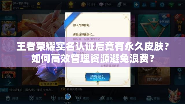 王者榮耀實(shí)名認(rèn)證后竟有永久皮膚？如何高效管理資源避免浪費(fèi)？