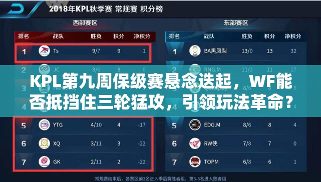 KPL第九周保級(jí)賽懸念迭起，WF能否抵擋住三輪猛攻，引領(lǐng)玩法革命？