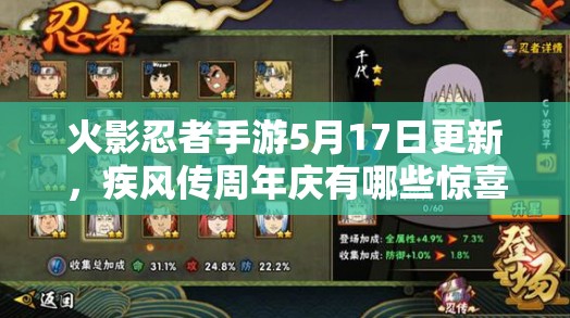 火影忍者手游5月17日更新，疾風(fēng)傳周年慶有哪些驚喜深度解析？