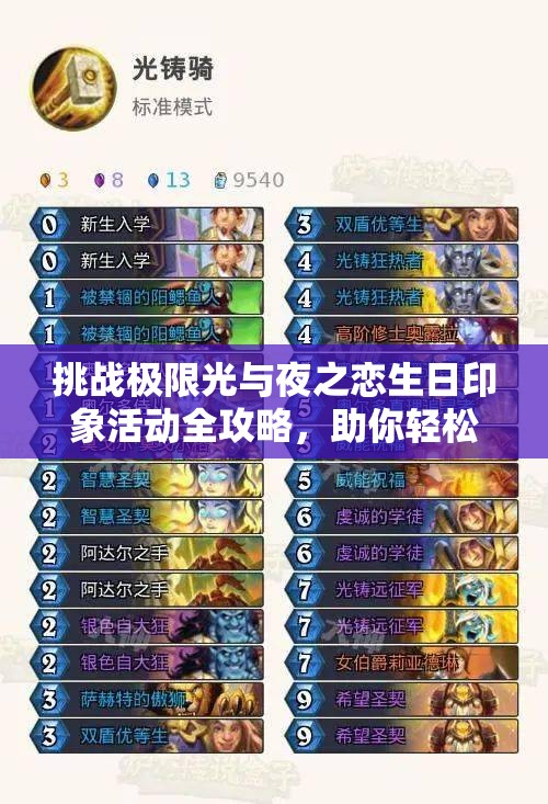 挑戰(zhàn)極限光與夜之戀生日印象活動全攻略，助你輕松拿下所有獎勵