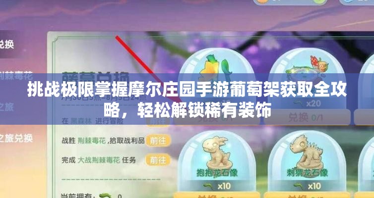 挑戰(zhàn)極限掌握摩爾莊園手游葡萄架獲取全攻略，輕松解鎖稀有裝飾